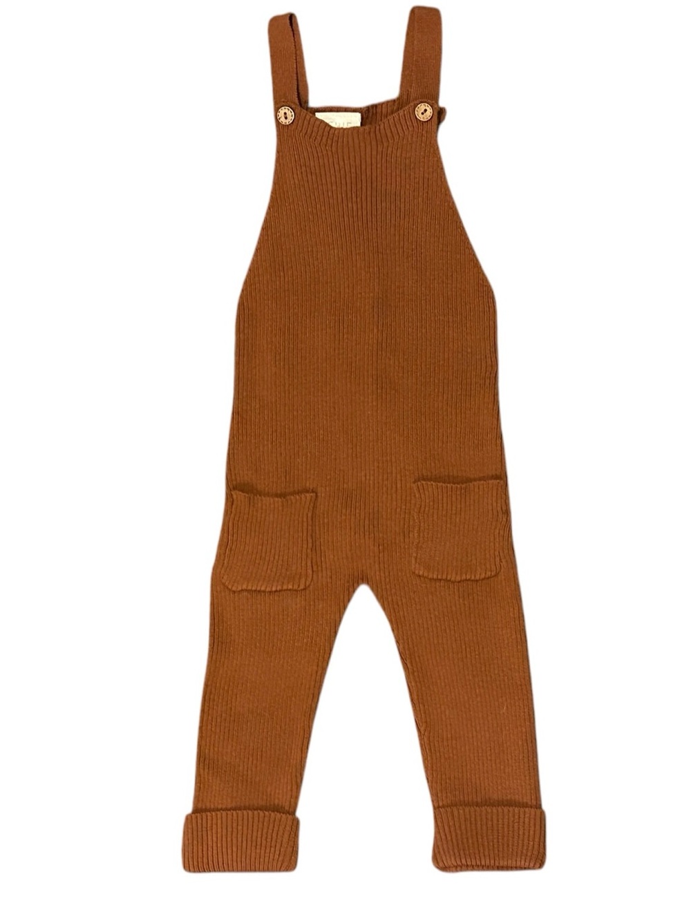 NWT Mebie Baby Hank Rust Knit Overalls 6-12 Months Cotton